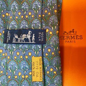 HERMES Vintage Silk Tie, Like New 7719 oa